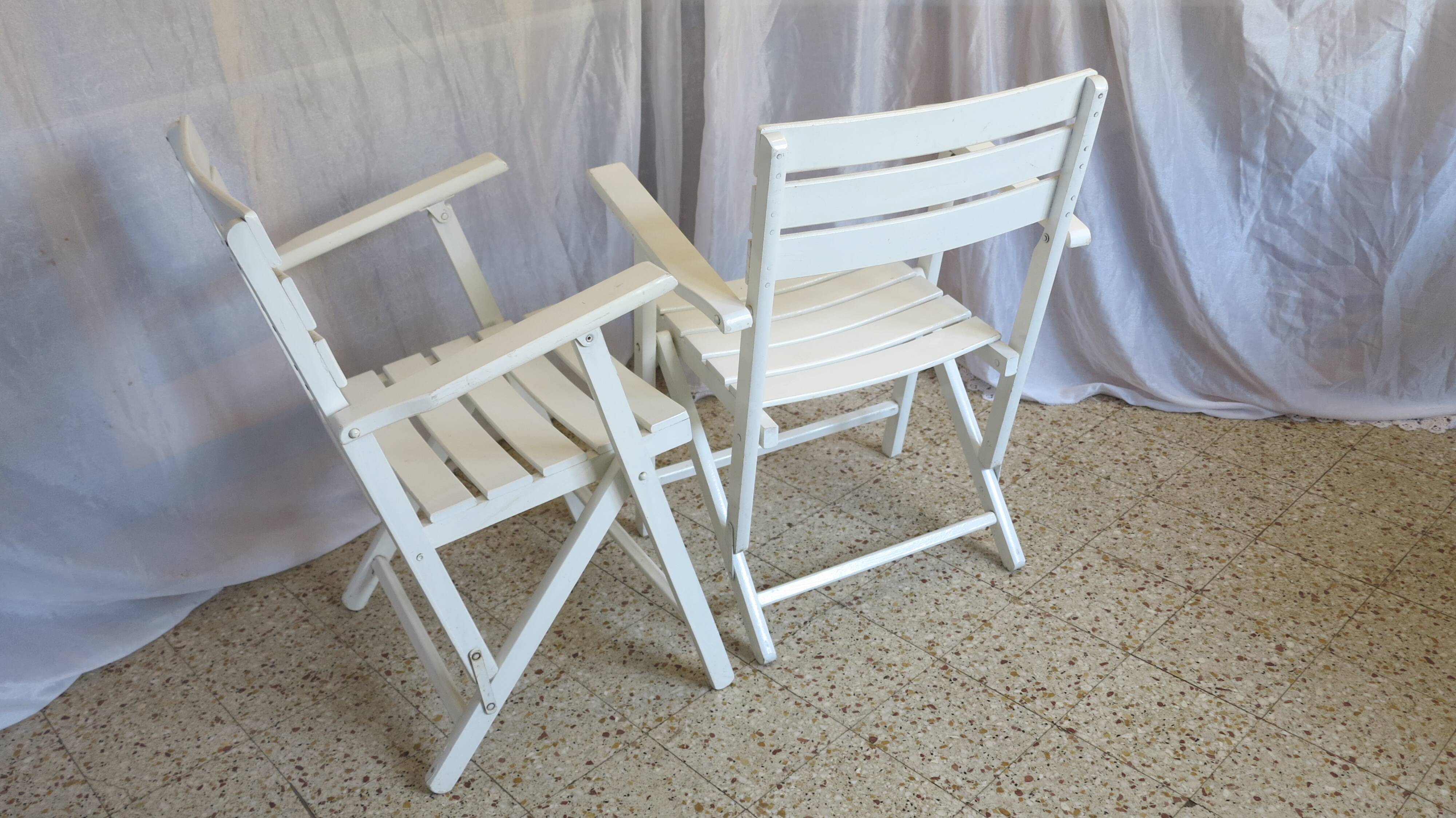 Paire de fauteuils de jardin pliants