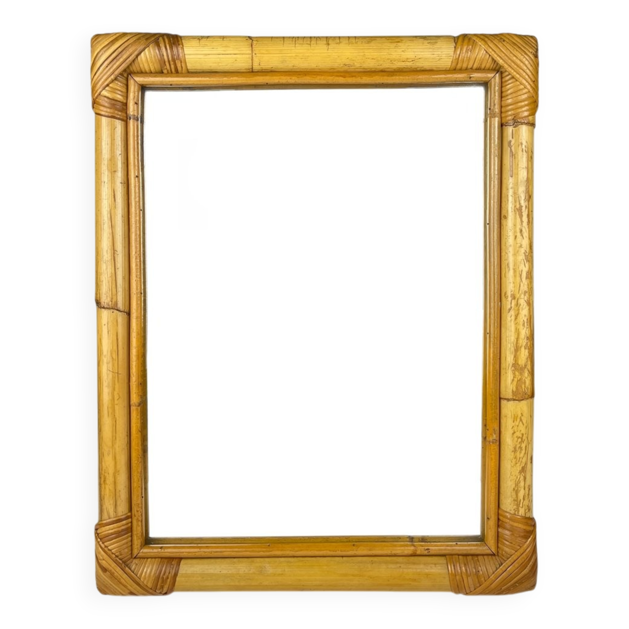 Mid-century bamboo wall mirror, Italy, 1960s