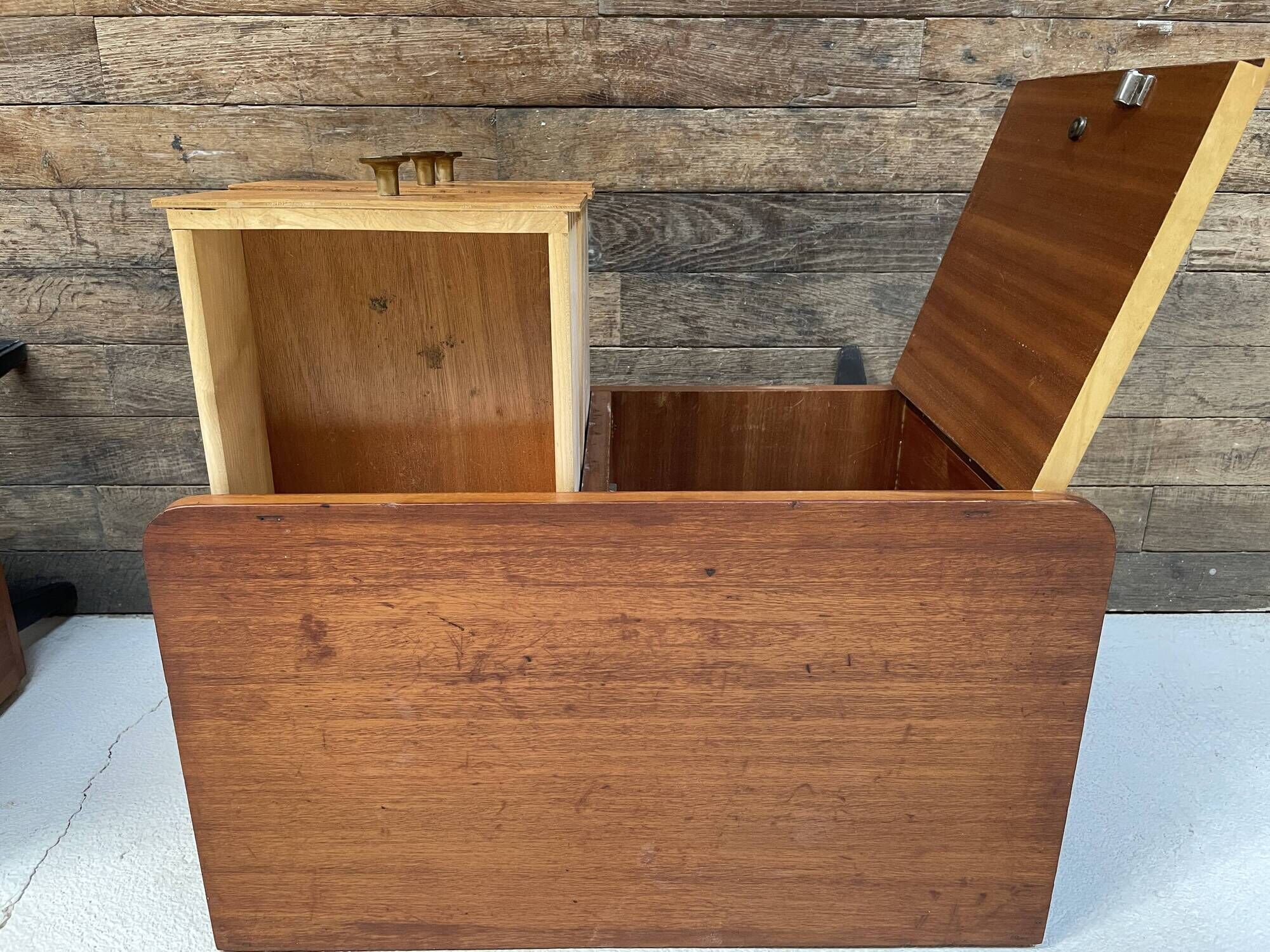 Pair of night table feet compass bedside end of vintage sofa old 1950 1960 retro