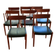 Suite de 8 chaises années 60 - Teck et cuir noir - Designer Nils Jonsson par Troeds Bjärnum (Suède)