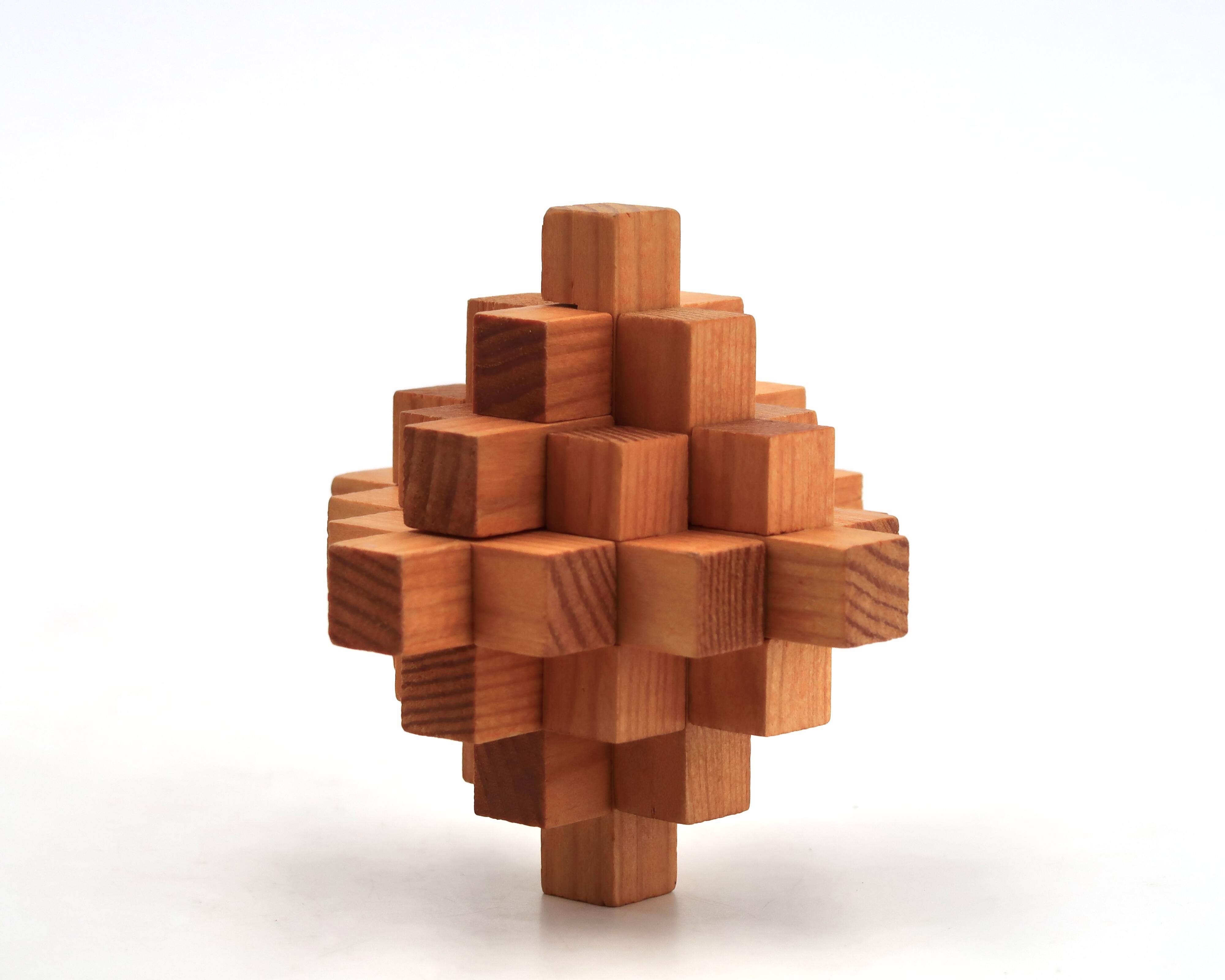 Arjeu wooden puzzle, 1970s sculpture
