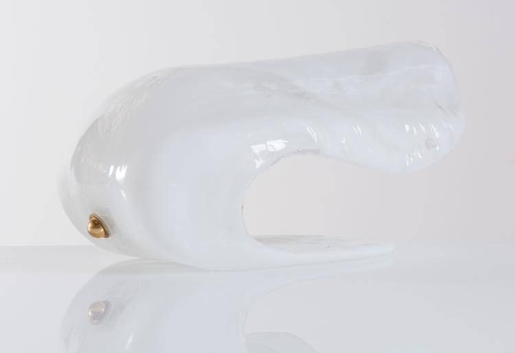 Murano blown shell shaped glass sculptural table lamp, La Murrina Italy 197