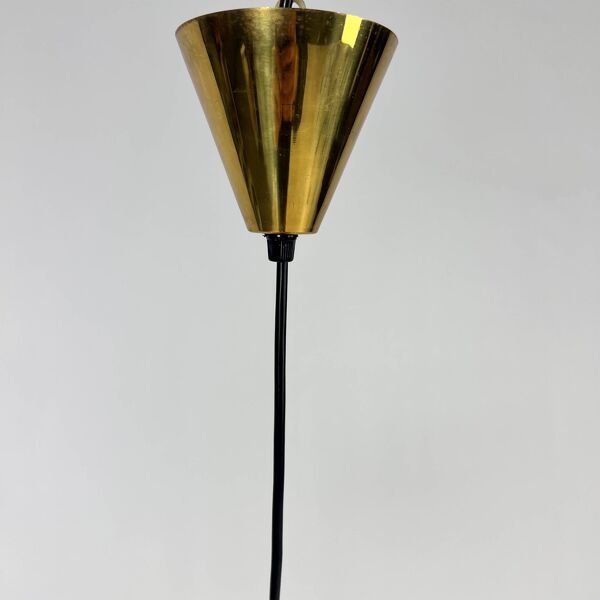 Suspension vintage scandinave en laiton et teck, 1960s