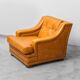 Coppia di poltrone in eco-pelle marrone anni ’50 vintage modernariato