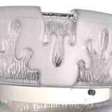 Ceiling lamp in textured white glass, France 1950