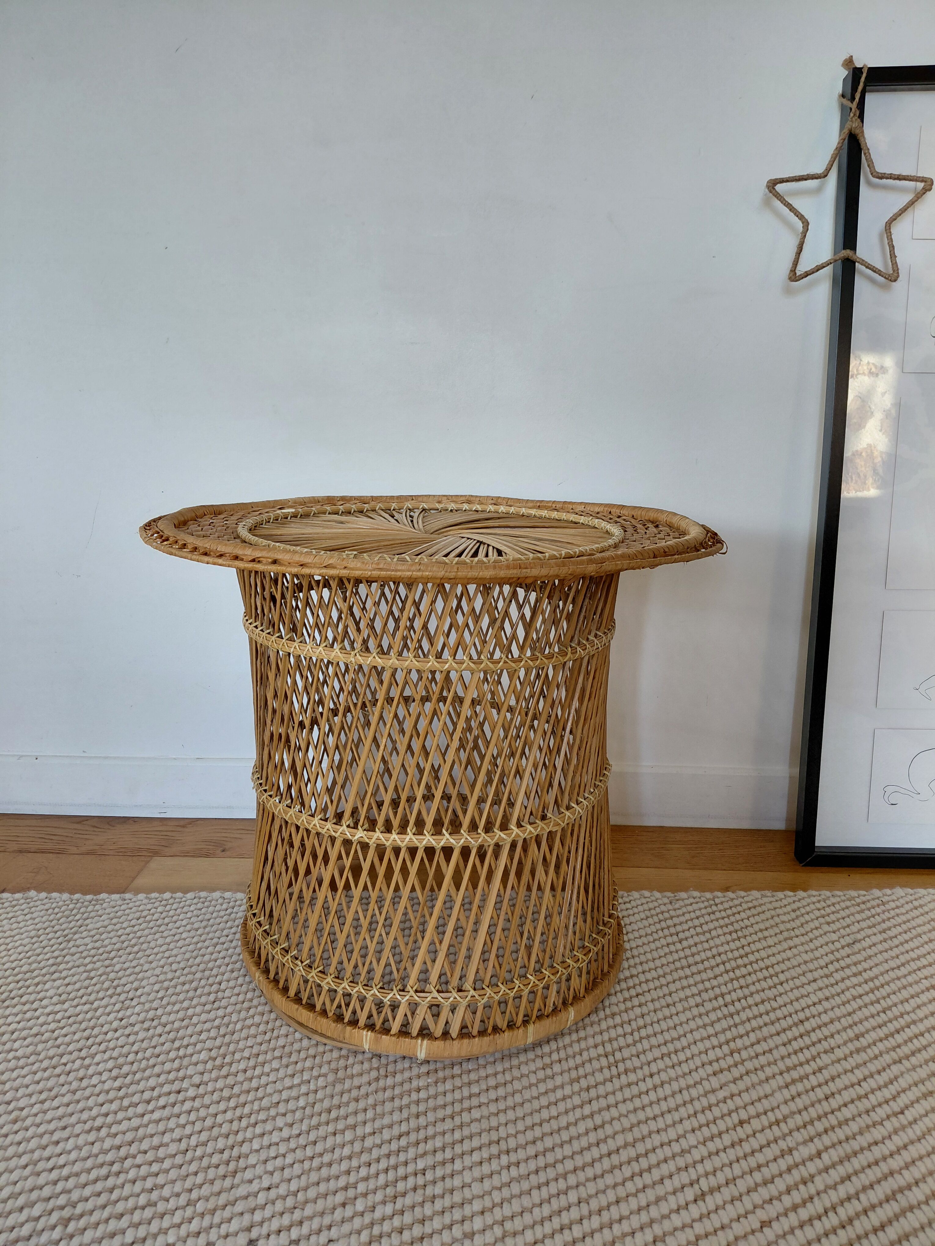 Vintage garden furniture in wicker rattan 1960 - complete 4-piece set