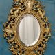 Bronze mirror napoleon III H39x23 decoration with putti and mascaron