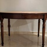 Solid cherry table with marquetry