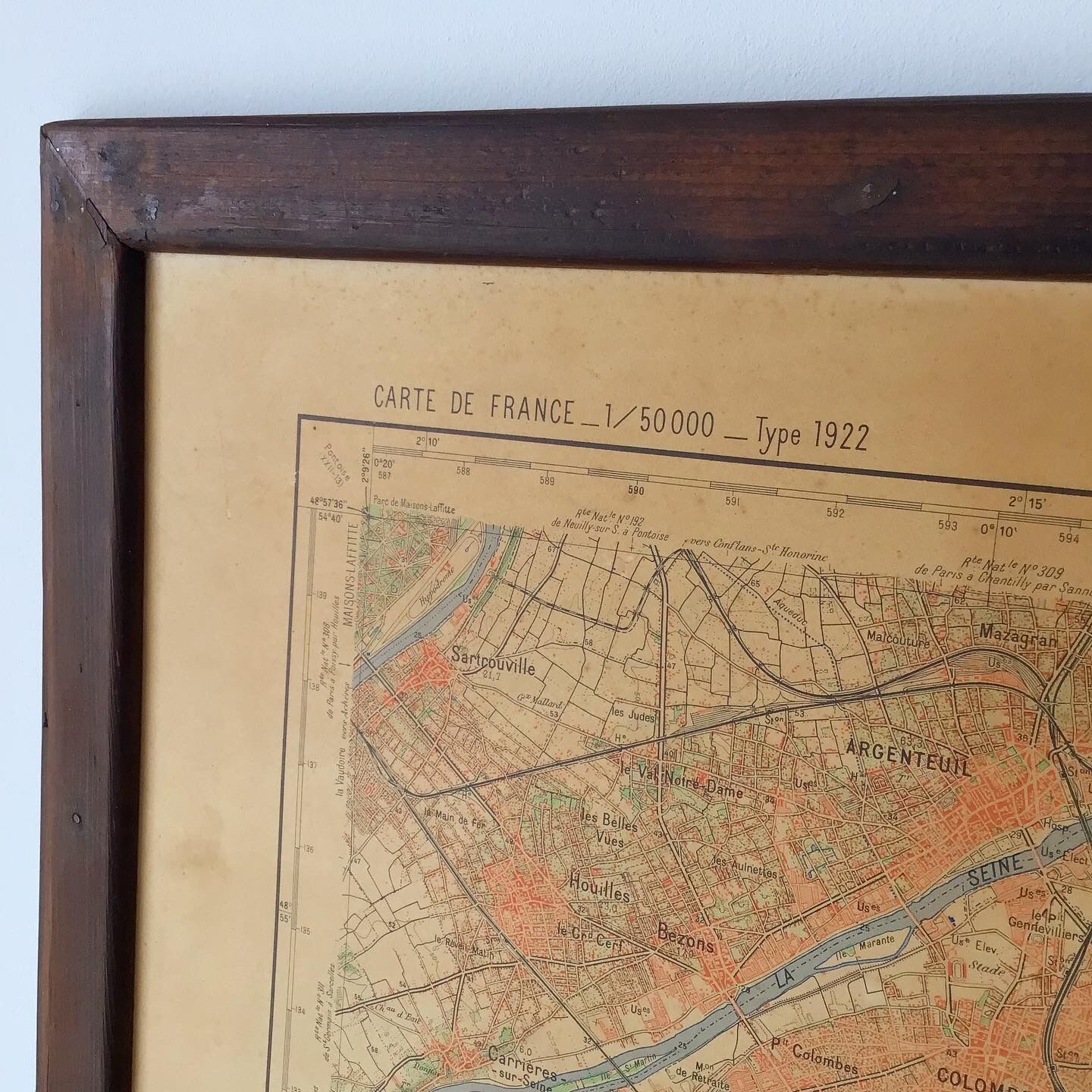 Old map Paris 1922