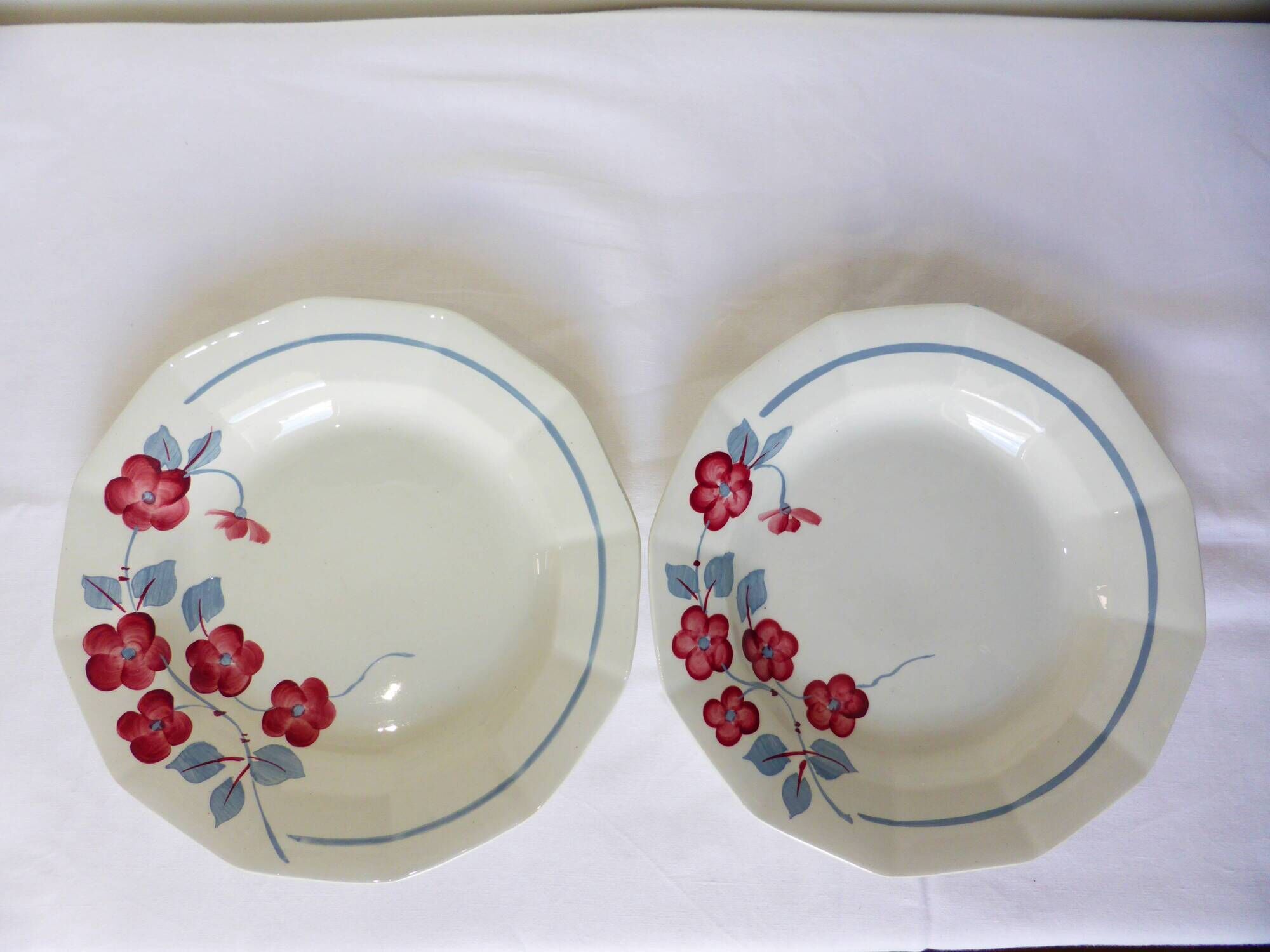 2 assiettes creuses Céranord St Amand modèle Le Printemps (220634)