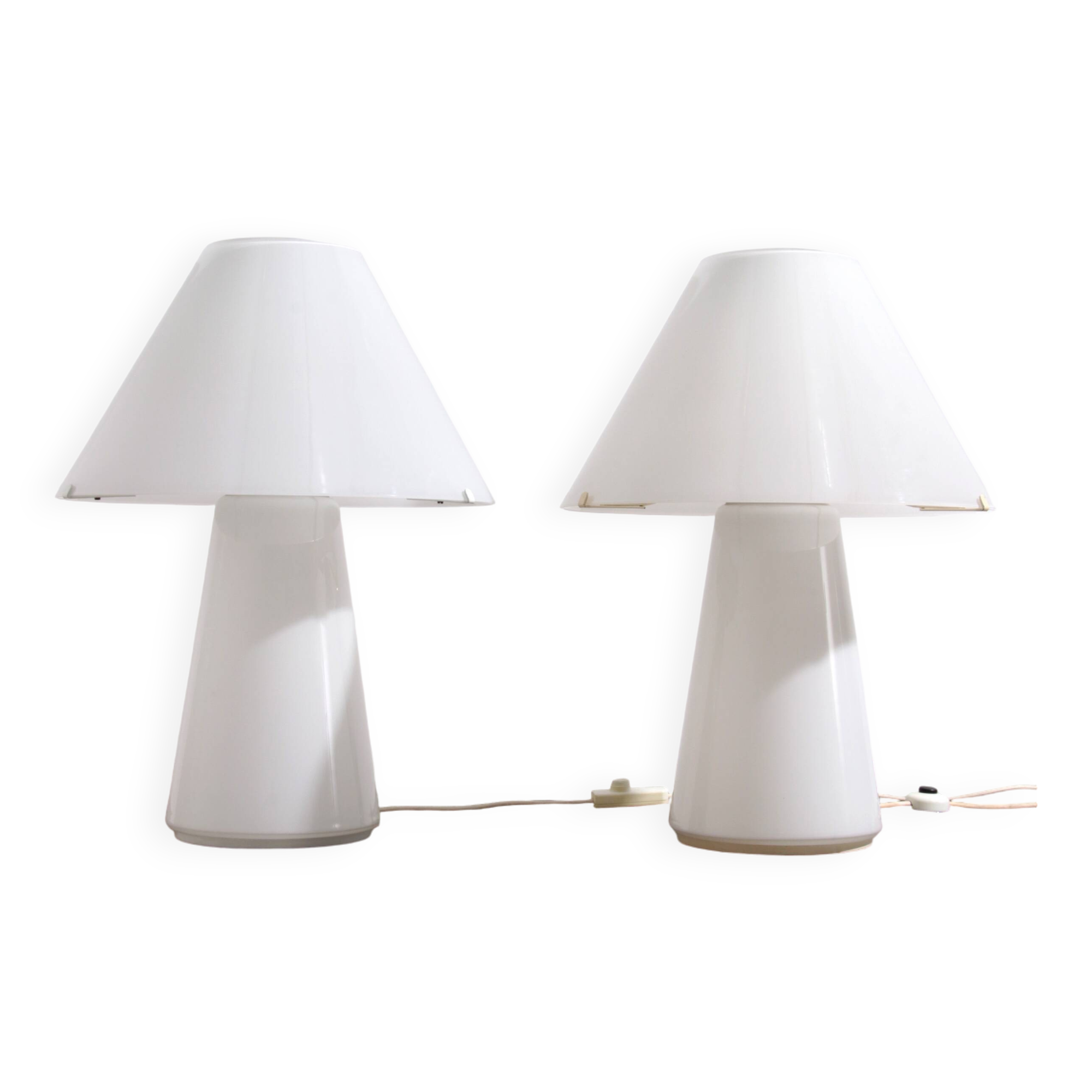 Rare Large Vetri Murano Mushroom Table Lamps, 1970s