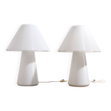 Lampes de table en forme de champignon en verre de Murano de grande taille et rares, années 1970