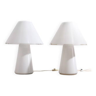 Lampes de table en forme de champignon en verre de Murano de grande taille et rares, années 1970