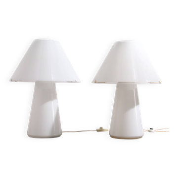 Rare Large Vetri Murano Mushroom Table Lamps, 1970s