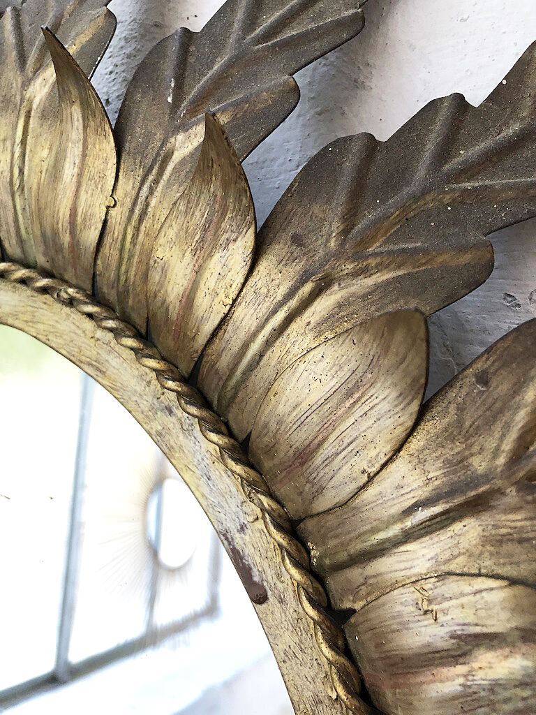 Golden mirror ancient flowery sun