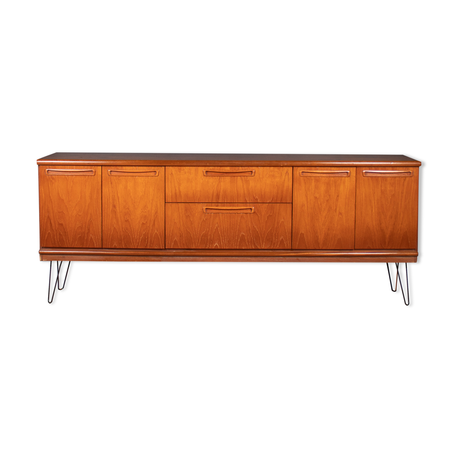 Retro Teak 1960s Meredew Mid Century Sideboard On Hairpin Legs