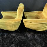 Pair of designer armchairs 1955-1960 by Louis Paolozzi for Zol Brandt Steiner