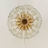 Gilded ice glass ceiling chandelier by J.T. Kalmar