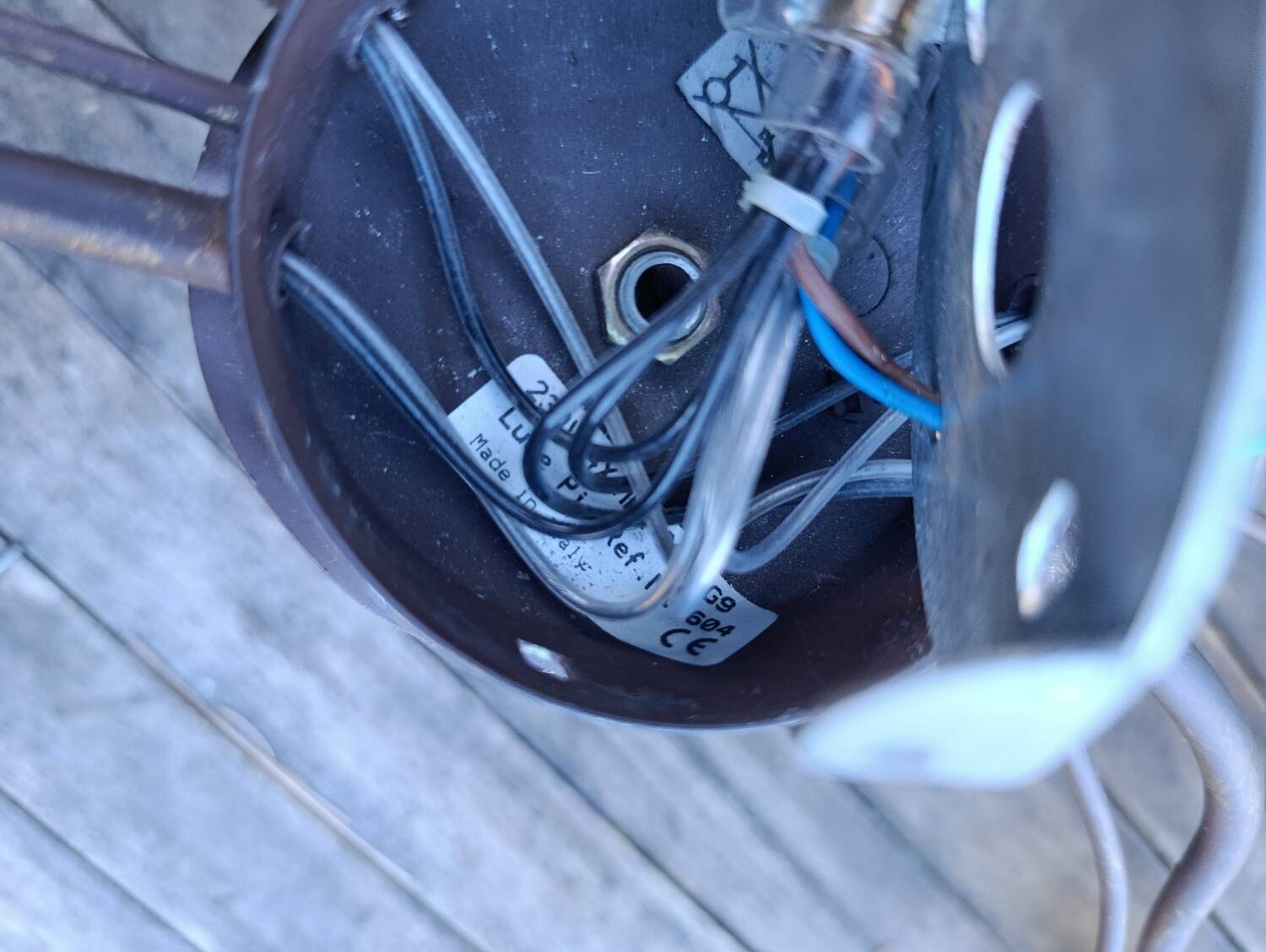 Wrought iron ceiling light with 4 arms & amber tulips | Luce Più Italy