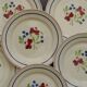 Set of 6 Luneville earthenware dessert plates. Bagatelle model.