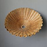 Vintage rattan wicker lampshade pendant light, handmade bohemian