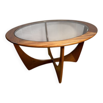 Table basse ronde Astro en teck, style rétro vintage du milieu du siècle, par GPlan, 1960