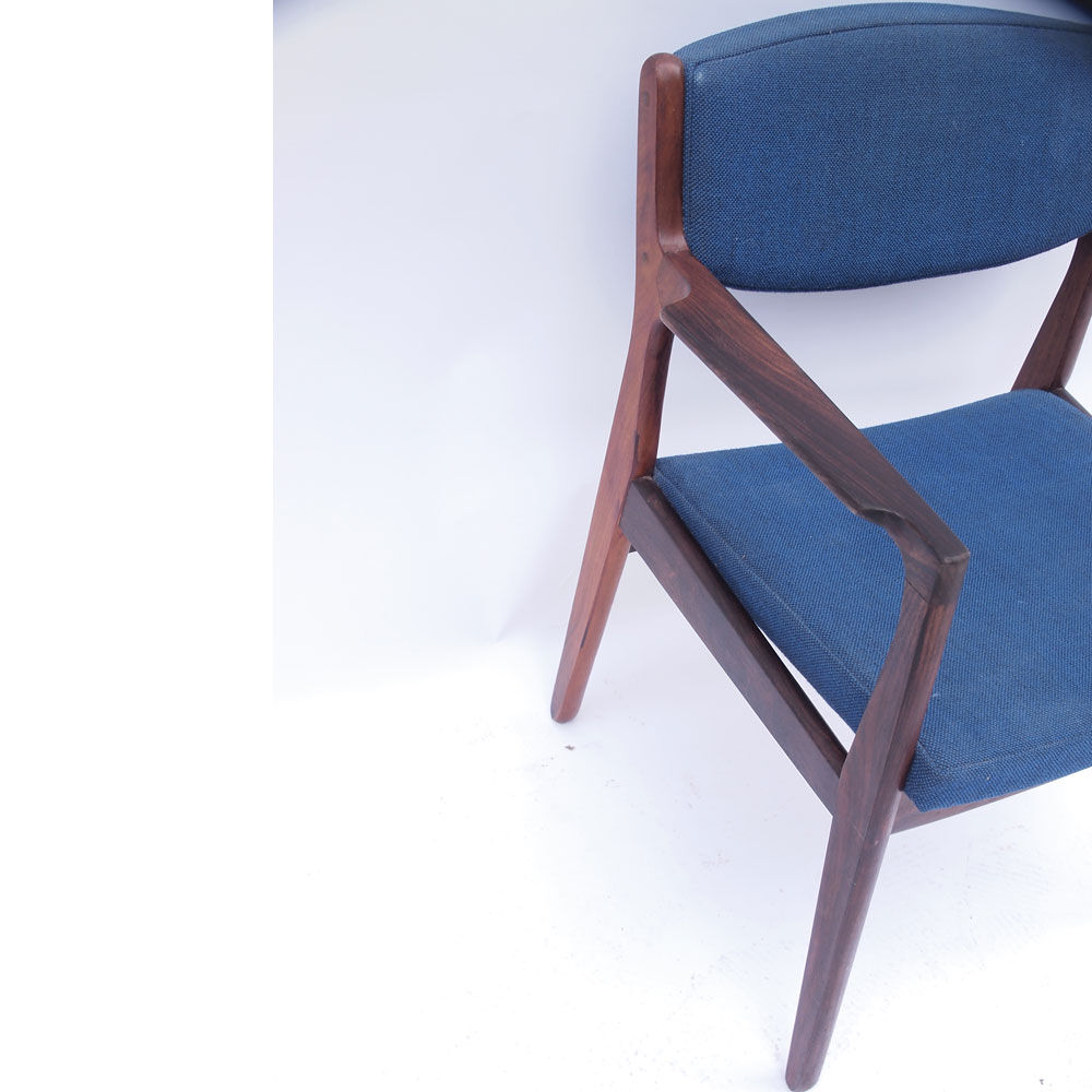 Fauteuil chaise d’appoint ou de bureau scandinave vintage bleu