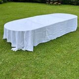 Large and wide walnut reception table