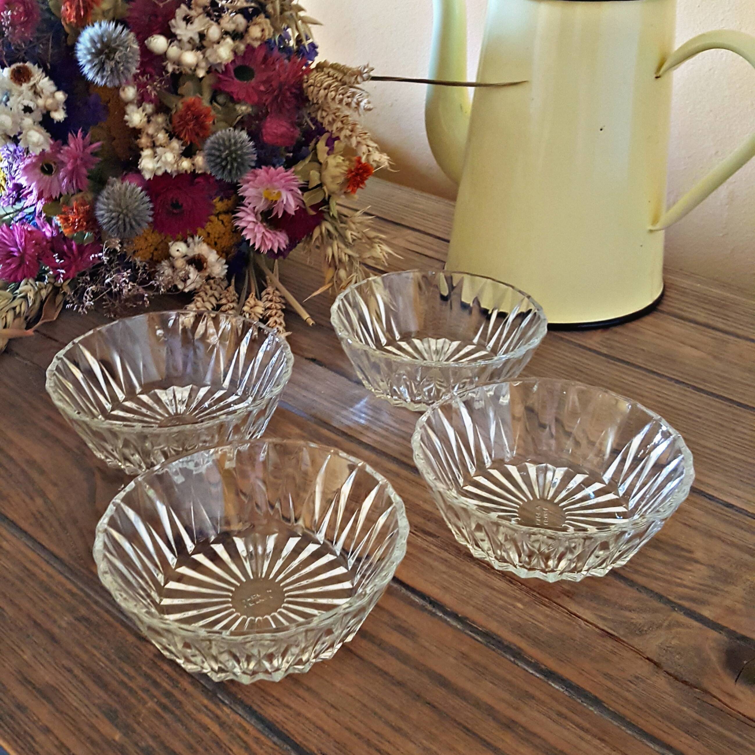 4 coupelles en verre ciselé made in France