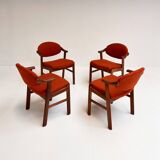 Set reupholstered Danish design chairs by Schou Andersen, 1960s