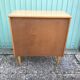 Old wooden chest of 4 drawers - handles brass feet compass 70s vintage
