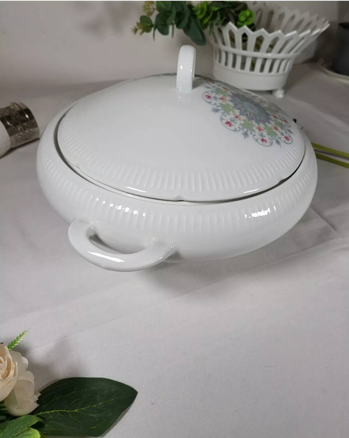 Vegetable Soup Tureen in Vierzon Porcelain