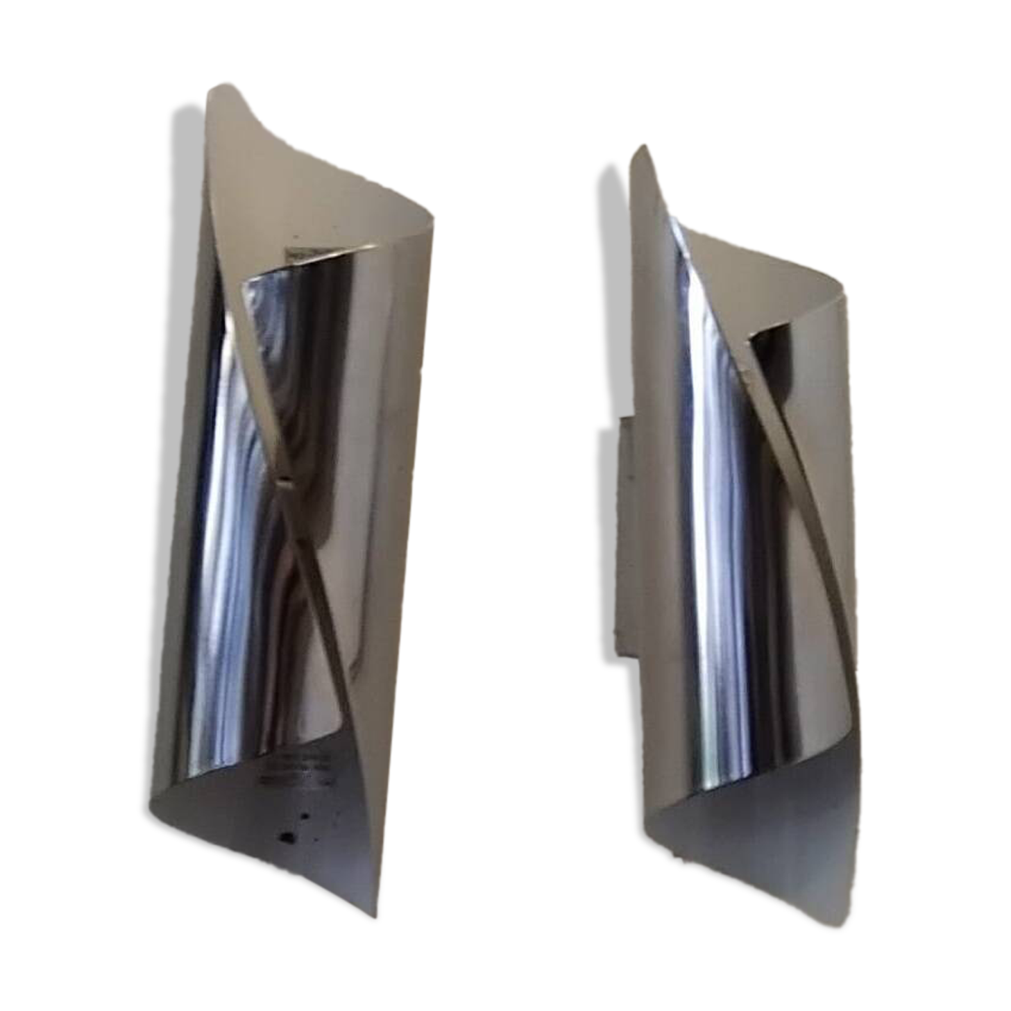 Pair of 70s/80s bidirectional chrome wall lights