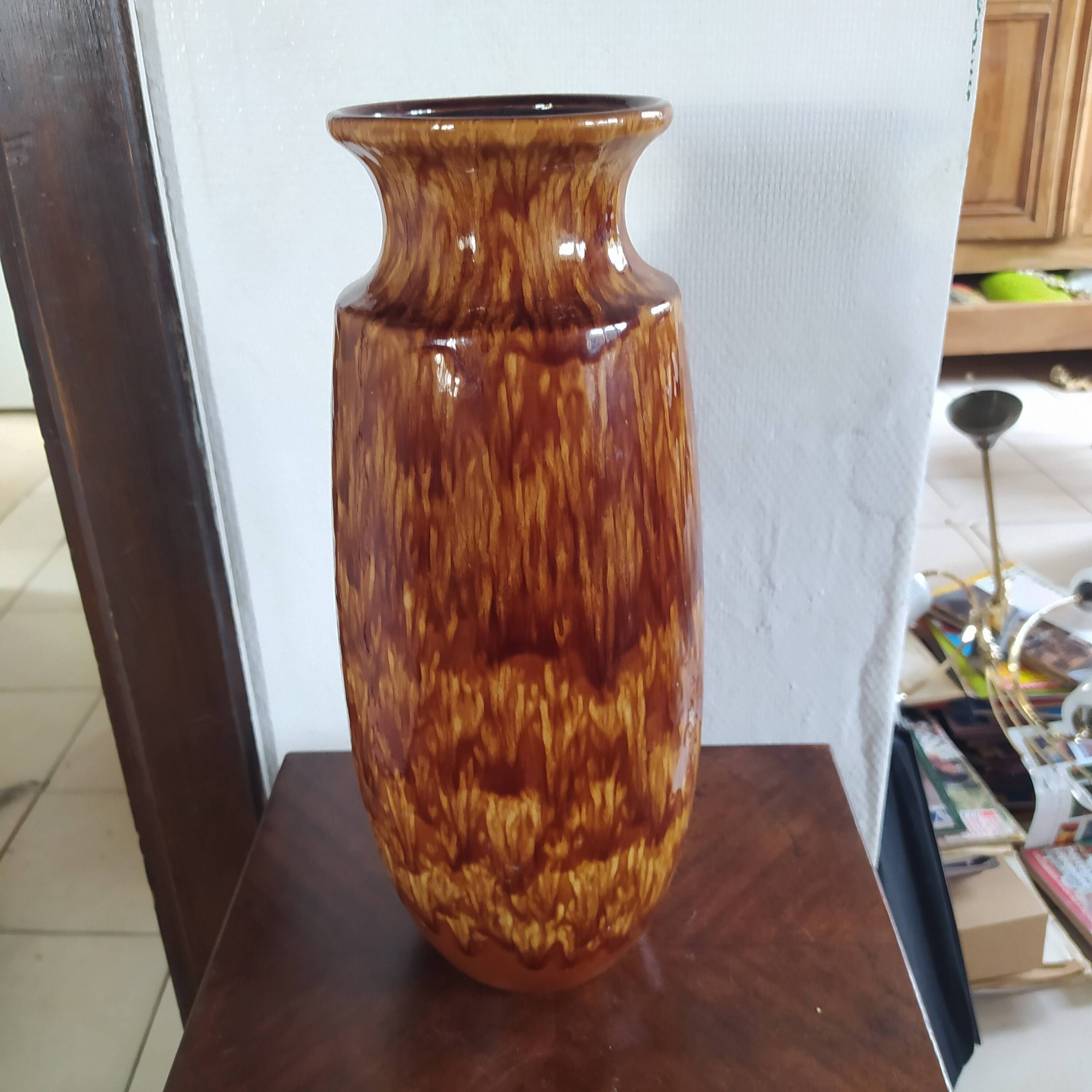 Large west germany ceramic vase 1970