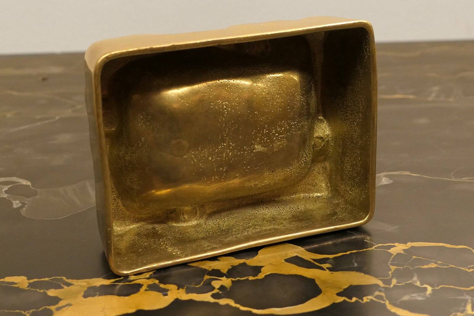Brutalist bronze ashtray, Lauterbach, France, 1950s