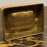 Brutalist bronze ashtray, Lauterbach, France, 1950s