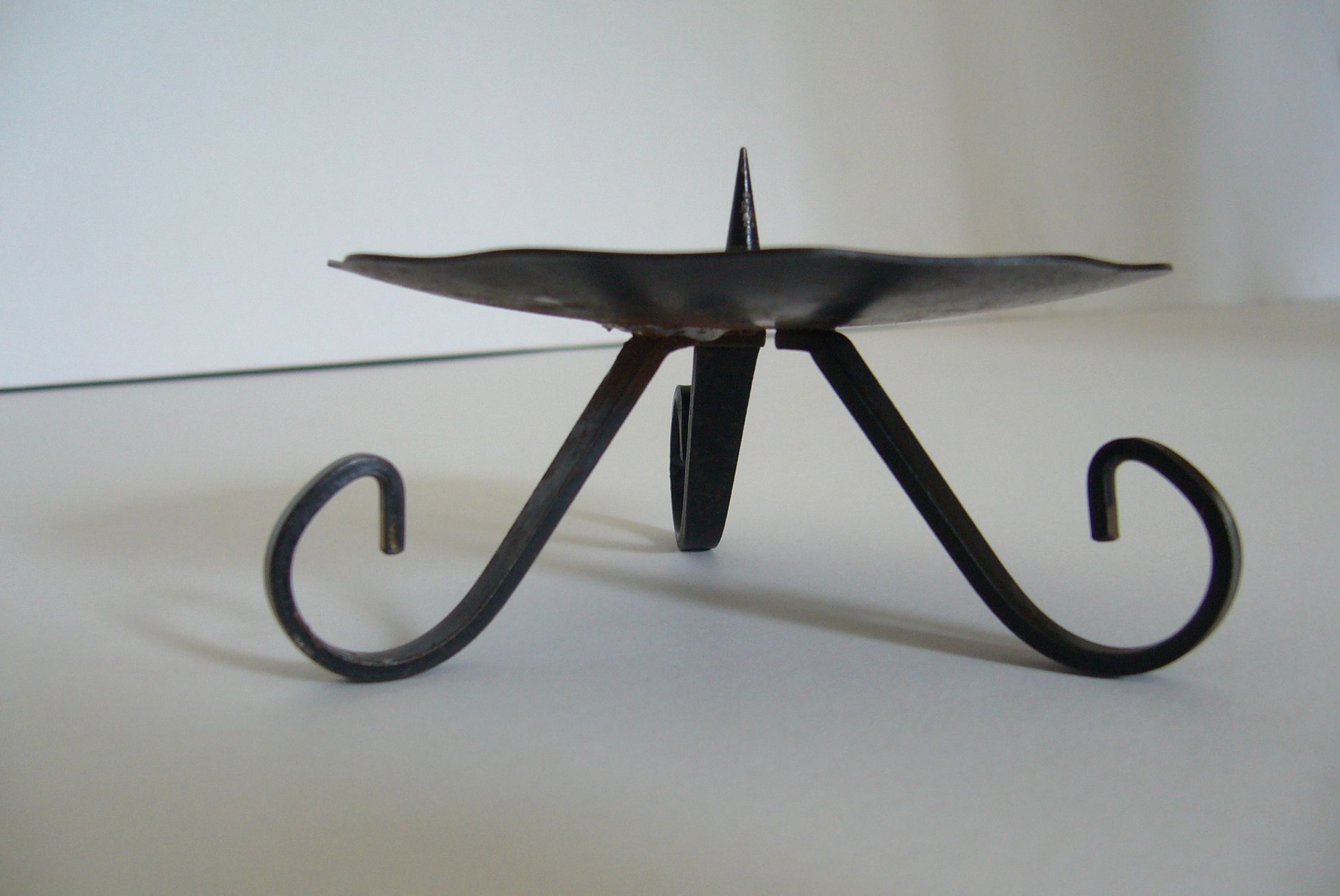 Vintage 1960s wrought iron candlestick