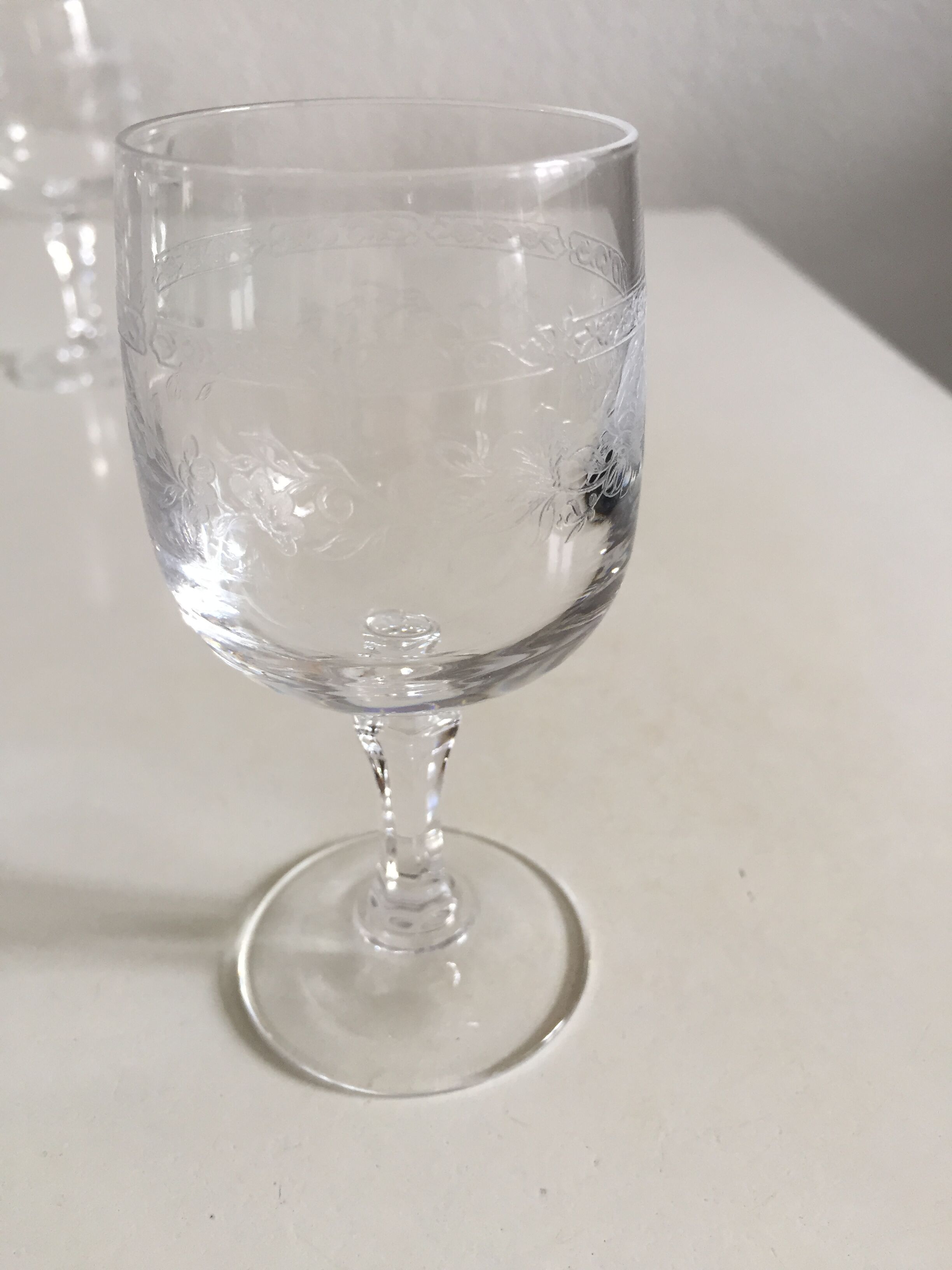 Old crystal foot glasses