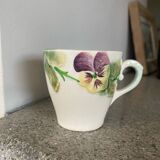 10 tasses barbotine, pensées