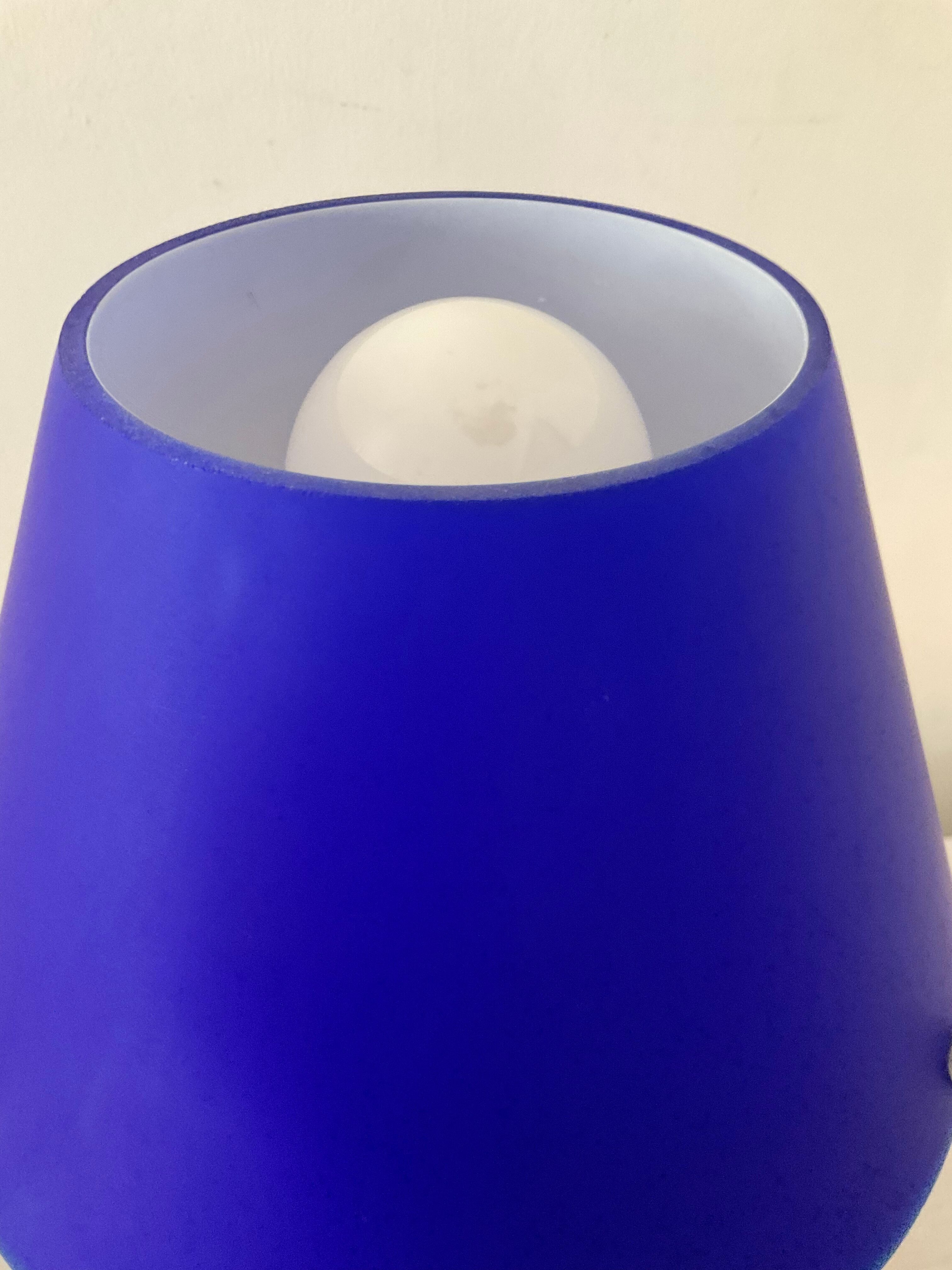 Design lamp in chromed metal and glass paste