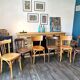 Baumann Stella and Luterma series of 6 mismatched bistro chairs