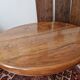 Round walnut table in solid wood, Napoleon III style with extensions - for 14 settings.