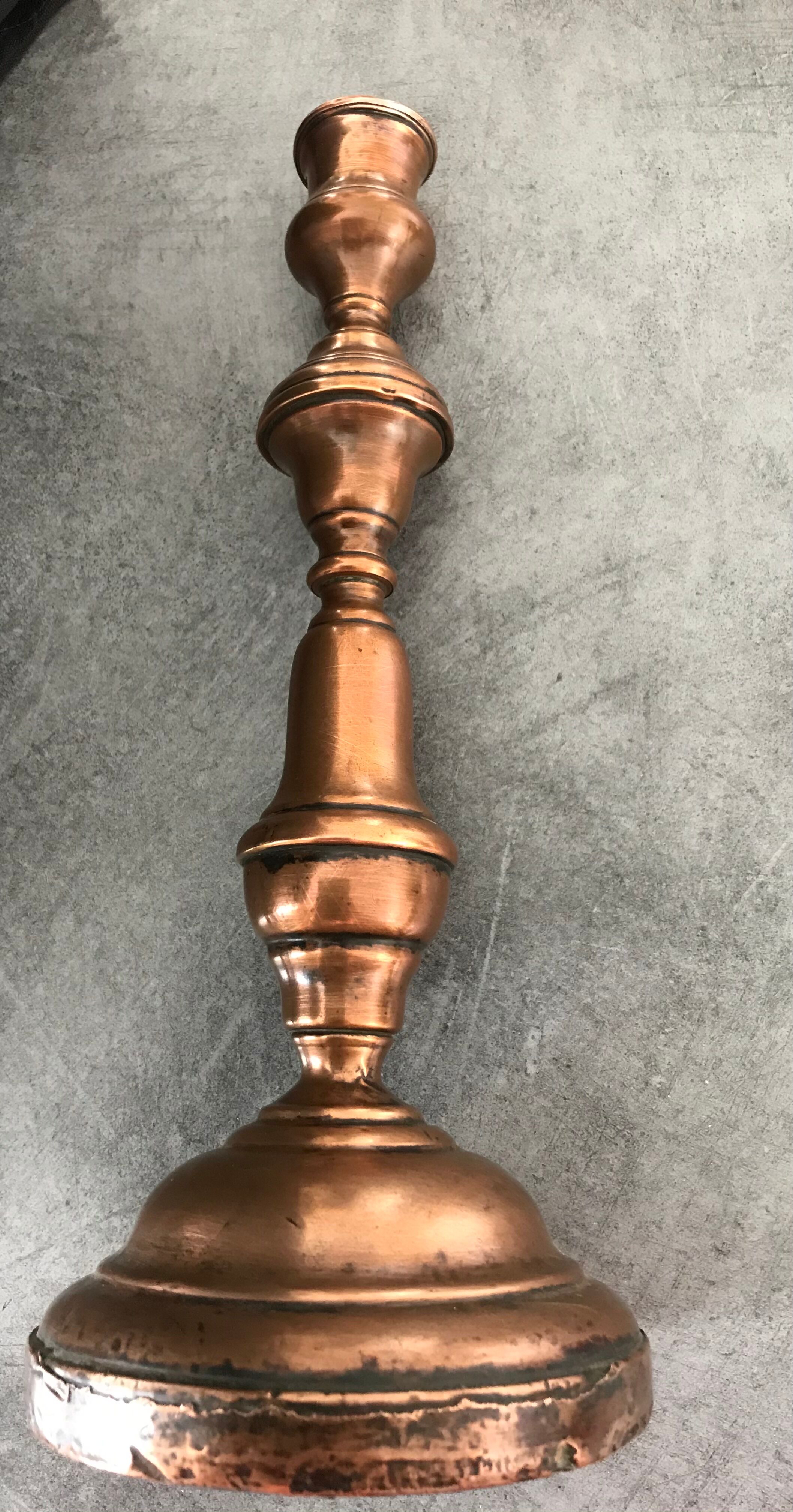 Chandelier old candlestick in cuivre 28.5 cm