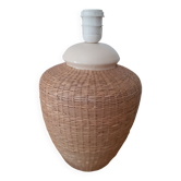 Pied de lampe en céramique et fibre végétale