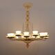 Mid Century Modern Style Brass and Murano Glass Big Chandelier