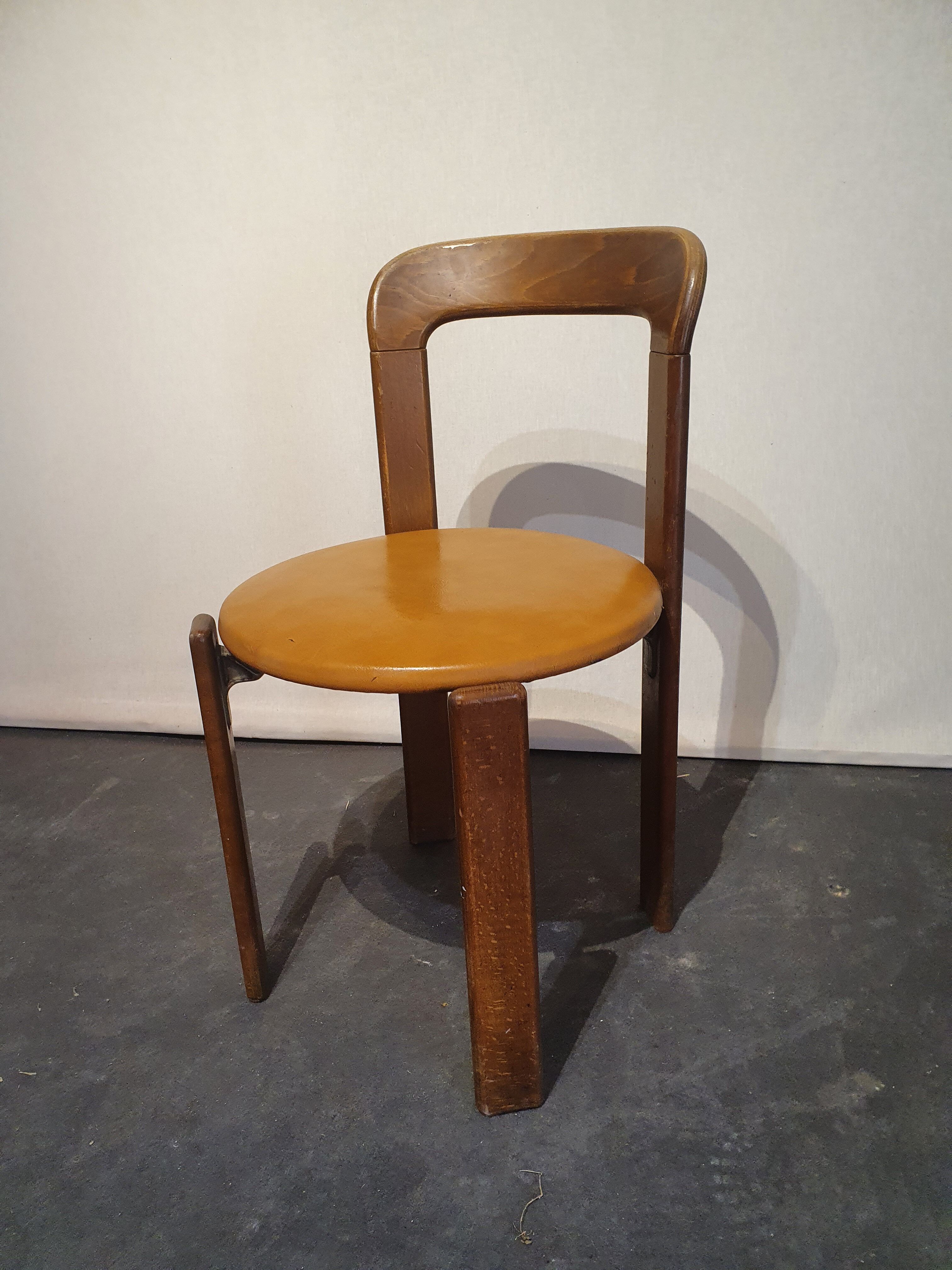 6 chairs by Bruno Rey, edited by Dietiker and manufactured by the workshop "Stuhl aus Stein am Rhein"