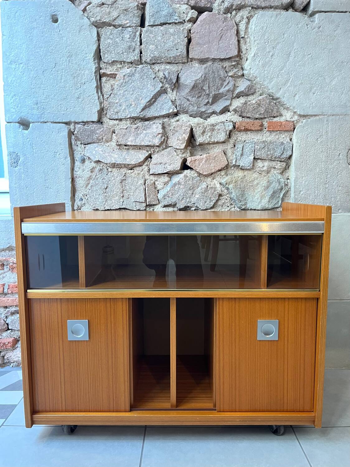 Vintage hi-fi furniture on wheels