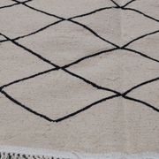 Handmade white and black berber carpet  192x118cm
