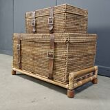 Vintage wicker trunks, set of 2 - 1970s