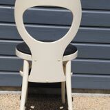 Baumann white seagull chair with black leatherette